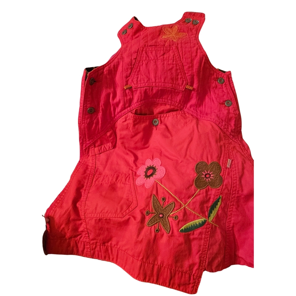Oilily Red Embroidered Overall Dress